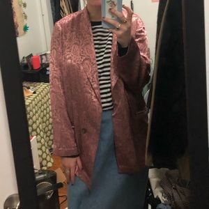 Pink Silk Free People Blazer